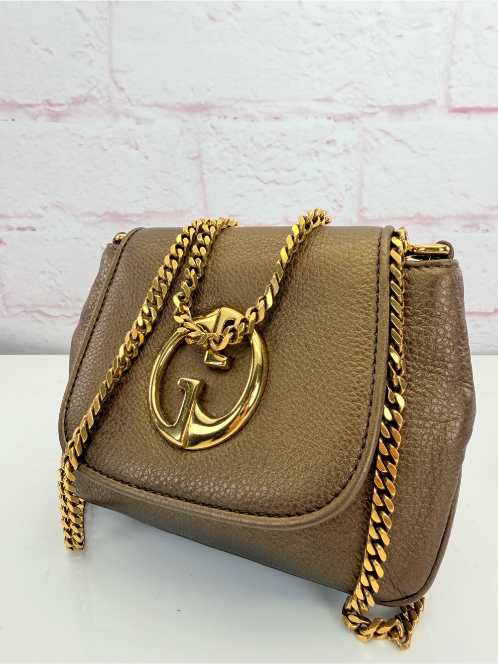Gucci Bronze 1973 SoHo Leather Crossbody Bag